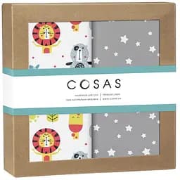 Пелюшки дитячі багаторазові Cosas Safari & Stars 2 шт 80х100 см (Бязь_Сафари_Звездопад)