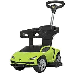 Машинка-толокар Bambi M 3726-5, 2 в 1 з батьківською ручкою зелена (25691)