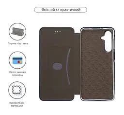 Чехол-книжка для Samsung Galaxy A16 4G (A165), G-Case, синий, кожаный чехол-книжка из экокожи (PU) и TPU, с магнитом, с подставкой и вместительным кардхолдером, противоударный, защита всего корпуса, ArmorStandart (ARM80128) - мініатюра 3
