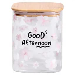 Ємність для сипучих продуктів Yiwu HP-34-24 900 мл з бамбуковою кришкою