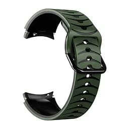 Ремінець для Samsung Galaxy Watch 4 Classic 42mm - зелено-чорний ширина кріплення 20мм силікон Watchbands Scales (W18-2WB66902667) - мініатюра 4