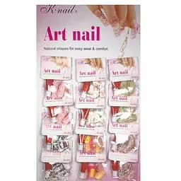 Ногти накладные цветные с рисунком и камешками Art Nail 14315 упаковка 12 шт., 04