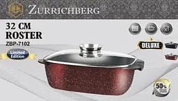 Гусятниця Zurrichberg ZBP-7102 з мармуровим покриттям з кришкою 32 см 5.6 л Бордо - мініатюра 5