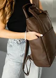 Жіноча сумка-рюкзак Sambag Cargo коричнева 45 х 31 х 15 см (93541020) - мініатюра 4