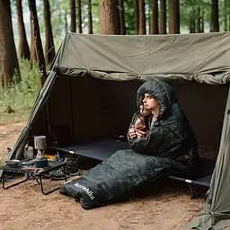 Спальник Naturehike M320 (CNK2350WS023) +15°C - з капюшоном - правий - зелений камуфляж - мініатюра 6