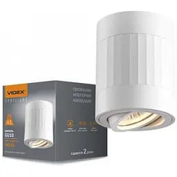 Світильник Videx під лампу GU10 SPF04A накладний білий + біла пряма лінія