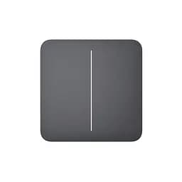 Розумний двоклавішний прохідний вимикач Ajax LightSwitch (2-gang/2-way) Jeweller (graphite/графіт) (26-00409)