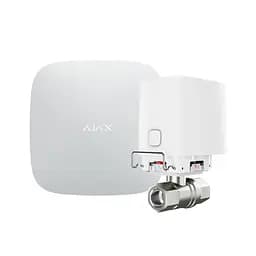 Комплект антипотоп Ajax: централь Hub2 (2G) + кран перекрытия воды WaterStop 1/2" (DN15), белый (26-00157-26-00212)