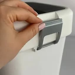 Відро для сміття Motek на 8 л з поворотною кришкою 22.5х22.5х30 см Білий (COB-410)  - мініатюра 3