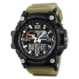 Чоловічий наручний годинник 012BKKH Ваше лого Чорні з хакі + Коробка Patriot acs0031013 - мініатюра 2