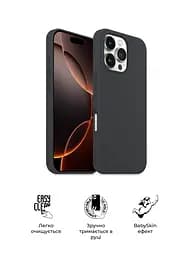 Силиконовый чехол для Apple iPhone 16 Pro, ICON2 Case, черный, противоударный, панель, защита всего корпуса, матовая поверхность Soft Touch, выступает над дисплеем, совместим с защитными стеклами и пленками, с микрофиброй, ArmorStandart (ARM78631) - мініатюра 3