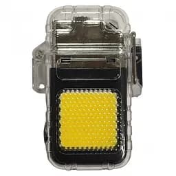 Зажигалка электроимпульсная Flashlight 9258 USB с фонариком, черная, спиральная