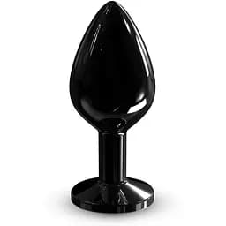 Металева анальна пробка з кристалом Dorcel Diamond Plug Black M