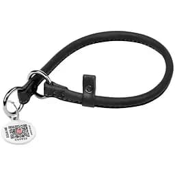 Нашийник-зашморг ривковий для собак Waudog Soft шкіряний з QR паспортом, круглий, XS, Д 6 мм, Дов 30 см (4820152566942)