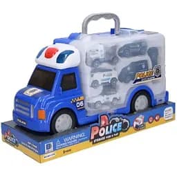 Іграшкова Фура Пожежна з металевими машинками світлом і звуком Синій