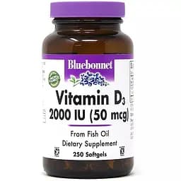 Витамин D3 Bluebonnet Nutrition 50 мкг 250 капсул