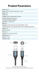 Кабель Vention USB type А 2.0 — USB type B для принтерів, БФП 2.0 480 Мбіт/с 2 A 2 м Black (COQBH) - мініатюра 9