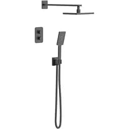 Душева система прихованого монтажу із термостатом Imprese Bilovec верхній душ 260x188 мм ABS black matt t04800910SQС, Чорний матовий