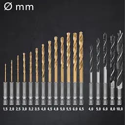 Набір біт і свердел Trotec 49 pieces Hexagon Shank Drill and Bit Set (6200001160) - мініатюра 15