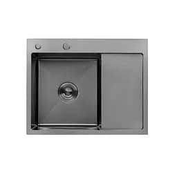 Кухонна мийка Kroner KRP Schwarze - 6350LHM PVD (3.0/1.0 мм) CV031322, Чорний