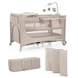 Кровать-манеж с пеленатором Kinderkraft Joy 2 Beige (KLJOY02BEG000AC)