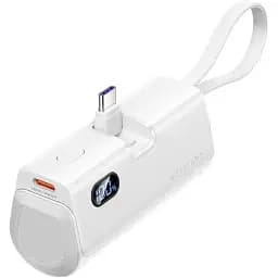 Універсальна мобільна батарея Vention 4800mAh 22,5W PD USB-C In/Out LED display with built-in USB-C cable White (FHQW0)