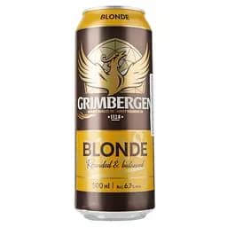 Пиво Grimbergen Blonde, светлое, 6,7%, ж/б, 0,5 л (797416)