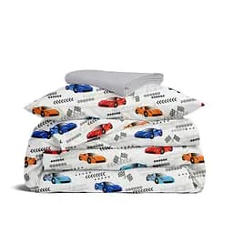 Дитяча постільна білизна в ліжечко RACING CARS CS2, сірий (CarsRacingColor_Grey110x160_140)