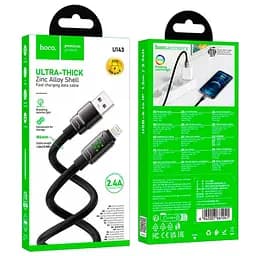 Кабель Hoco U143 Joy charging data cable iP Чорний - мініатюра 2