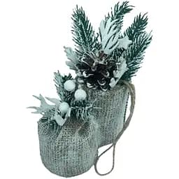 Новорічна підвіска з мішковини Dashuri Чобіток 7x11x12 см 291230