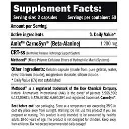 Амінокислота Amix Beta Alanine 600 мг 100 капсул - мініатюра 2