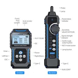 Кабельний тестер Noyafa NF-8209 pro Мережний тестер кабелю, трасошукач, PoE тестер, вимірювання довжини кабелю (19405) - мініатюра 6