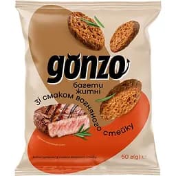 Грінки Gonzo Вогняний стейк житні 50 г