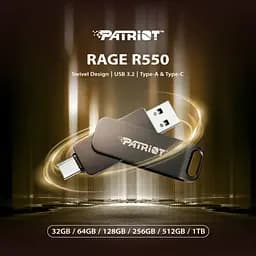 USB флеш накопичувач Patriot 64GB Rage R550 Matte Black USB/Type-C 3.2 (PE64GR550DSAD) - мініатюра 5
