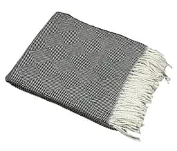 Плед бавовняний Vladi Валенсія Паркет 140х200 темно-сірий