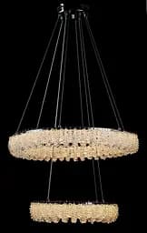 Двоярусна підвісна кришталева люстра L33038/600+400/2 LED (CH) - хром, 182 Вт, діаметр 60 см, від 16 до 25 м2 - мініатюра 3