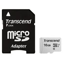 Карта памяти Transcend MicroSDHC 16GB UHS-I Class 10 300S + SD-adapter (TS16GUSD300S-A)