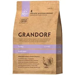 Сухий корм для дорослих собак дрібних порід Grandorf Turkey Adult Mini з індичкою від 1 року 3 кг