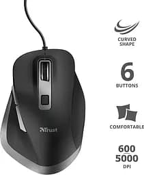 Комп'ютерна миша Trust Fyda ComFortable ECO USB-A чорно-сірий teh0014012 - мініатюра 3