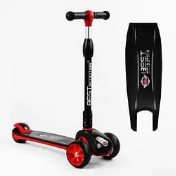 Самокат Best Scooter 24х58х67-77 см Чорно-червоний 000231612 - мініатюра 2