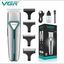 Акумуляторна машинка для стрижки волосся та бороди з 3 насадками VGR V-008