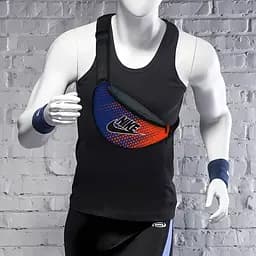 Сумка-бананка Nike чоловіча/жіноча спортивна 32×16 см з розширювачем поясна сумка або сумка через плече (3731) - мініатюра 2