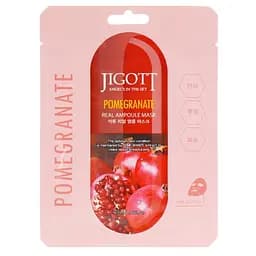 Тканинна маска Jigott Pomegranate Real Ampoule Mask з екстрактом граната, 27 мл