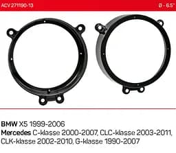 Проставки під динаміки 165 мм / 6.5" ACV 271190-13 для автомобілів BMW X5, Mercedes C-klasse, CLC-klasse, CLK-klasse, G-klasse - мініатюра 4