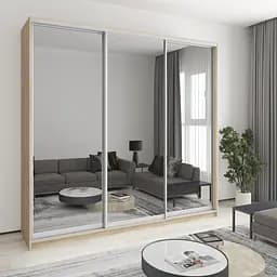 Шкаф-купе трехдверный MebelStar Комбо AL 3 Зеркала 250x60x240 см Дуб сонома (MBS-2203)