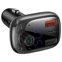 АЗП FM модулятор Baseus S-13 36W (2USB-A/1C) (CCMT000101) Чорний - мініатюра 3