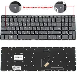 Клавіатура для ноутбука LENOVO (IdeaPad: 320-15 series) rus, onyx black, без фрейма (оригінал)