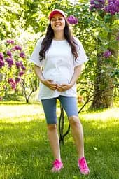 Велосипедки для вагітних із високим поясом на животик Parma Lullababe розмір S Сірий - мініатюра 2