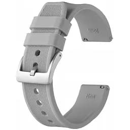 Ремешок силиконовый Tamister для часов 20 мм Stripe серый