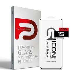 Захисне скло для Xiaomi 15, Icon, 2.5D загартоване скло, повне проклеювання, глянсове, удароміцне, з олеофобним покриттям, сумісне з чохлами, міцність 9H, проста установка, ArmorStandart (ARM82379)